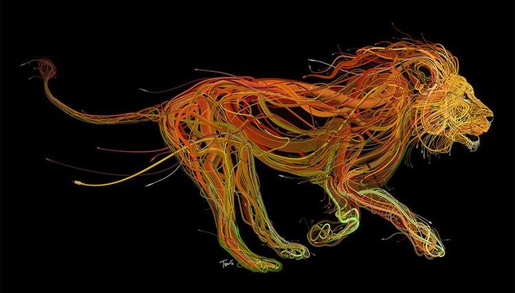 Awesome wire art by Charis Tsevis (http://www.theonlinecentral.com/intricate-illustrations-of-animals-and-people-made-up-of-electronic-cords/)